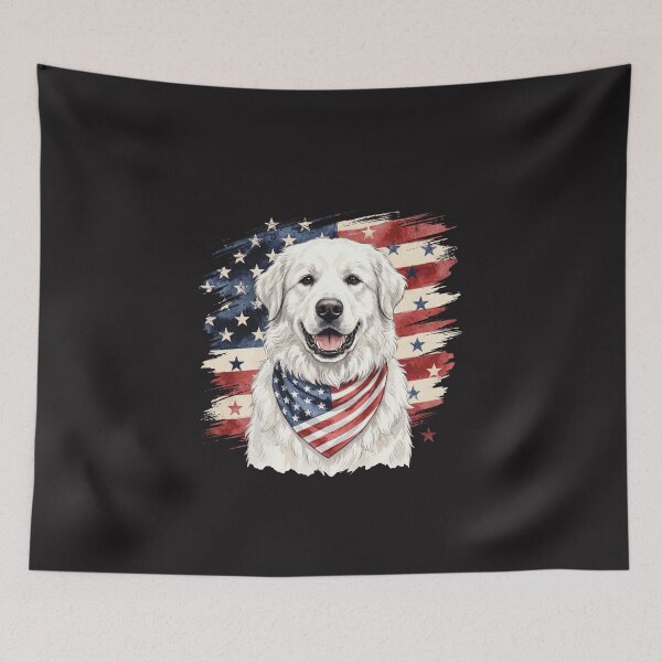 Item preview, Patriotic Great Pyrenees Dog American Flag Vintage 4th Of July Design designed and sold by kiralynstration.