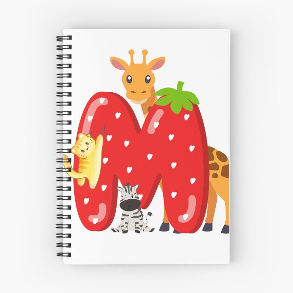 Item preview, Strawberry Letter M with Cute Baby Animals designed and sold by Mazza-mazza.