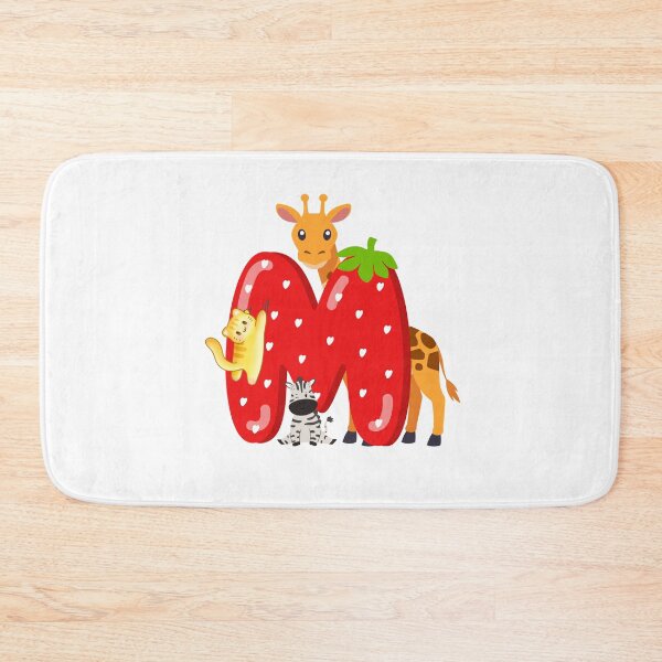 Item preview, Strawberry Letter M with Cute Baby Animals designed and sold by Mazza-mazza.