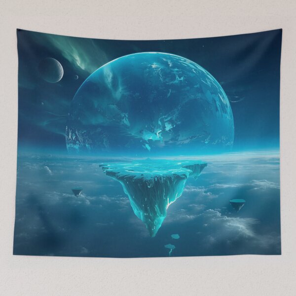 Item preview, Floating Ocean in Sky Alien Fantasy Landscape designed and sold by Luminous Wilds.
