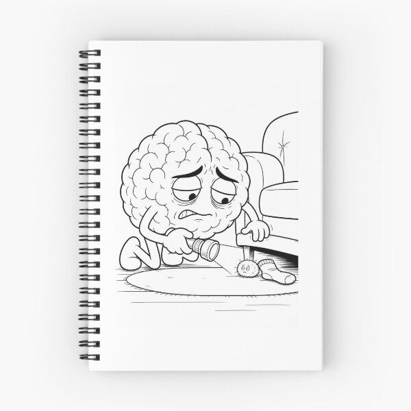 Item preview, Lost Thought Investigation Funny Brain Cartoon Overthinking Detective designed and sold by ComedyInkFactor.