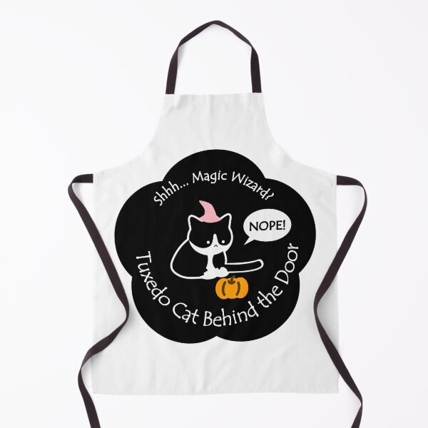 Item preview, Chubby Tuxedo Cat Magic Wizard Behind the Door Black Base designed and sold by Na7nasColorShop.