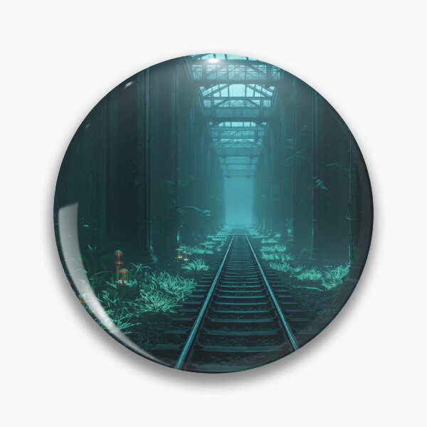 Item preview, Abandoned Alien Train Jungle Neon Landscape designed and sold by Luminous Wilds.