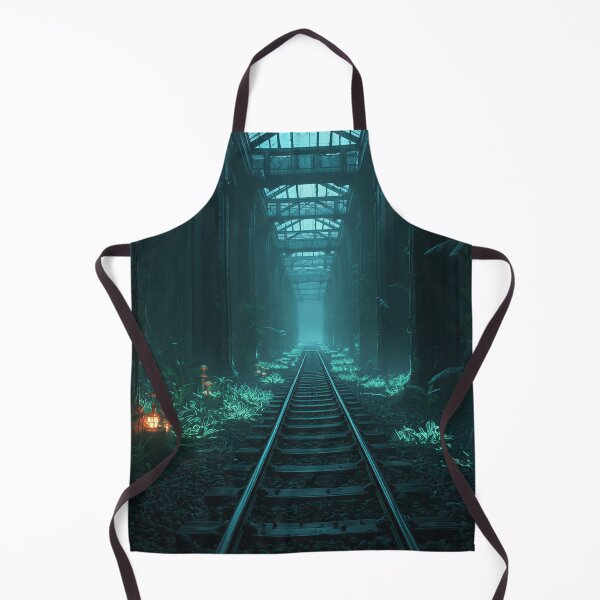 Item preview, Abandoned Alien Train Jungle Neon Landscape designed and sold by Luminous Wilds.