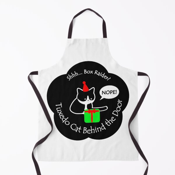 Item preview, Funny Tuxedo Cat Box Raider Behind the Door Black Base designed and sold by Na7nasColorShop.