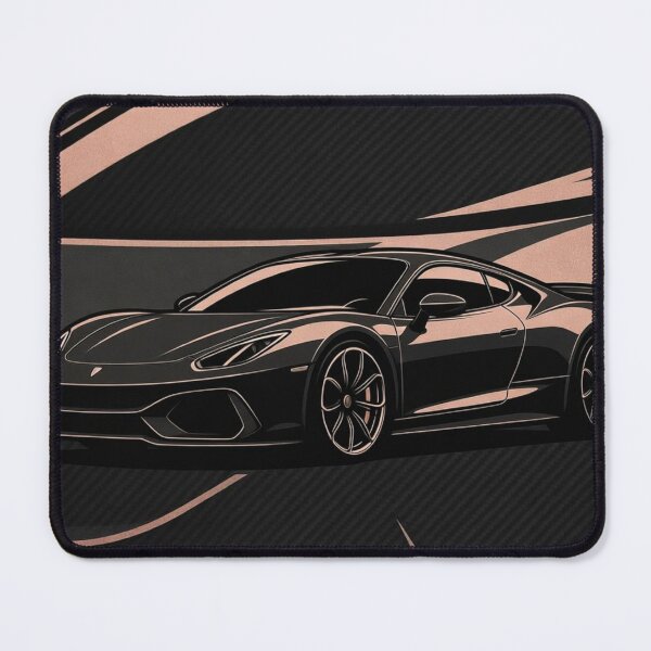 Item preview, Black Supercar in Motion with Gold Highlights designed and sold by IntelliMindDesigns.