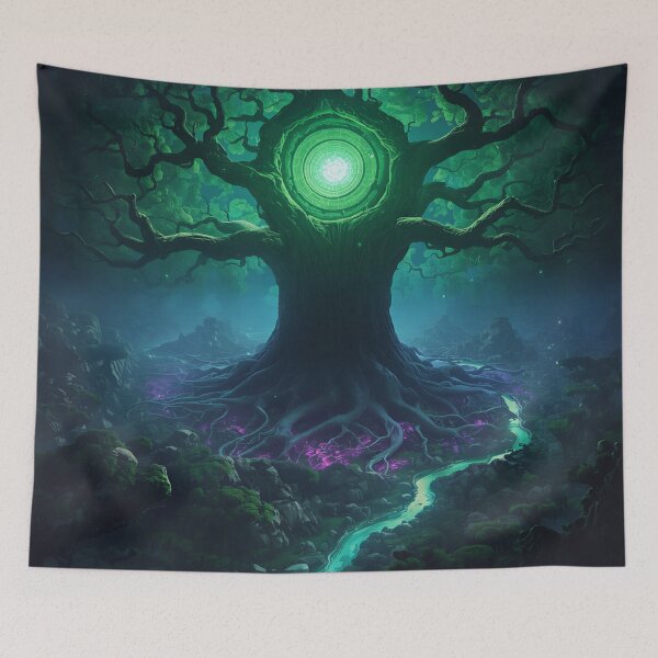 Item preview, Alien Tree of Life Bioluminescent Core Landscape designed and sold by Luminous Wilds.