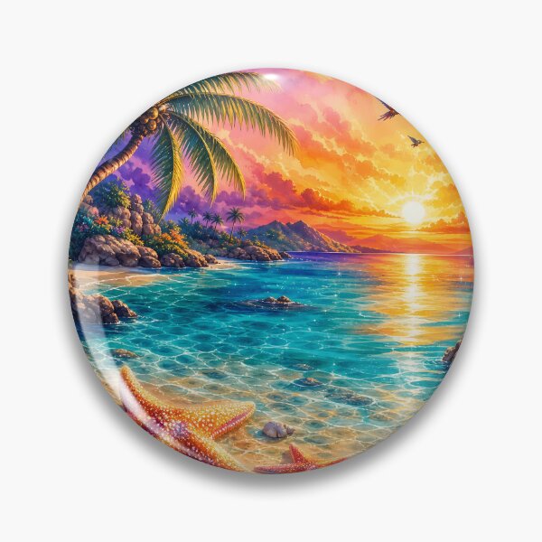 Item preview, Watercolor Tropical Beach and Starfish Art designed and sold by LuisWorks.