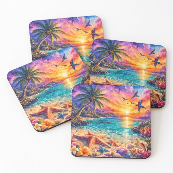 Item preview, Watercolor Tropical Beach and Starfish Art designed and sold by LuisWorks.