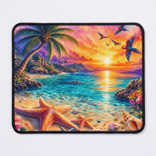 Item preview, Watercolor Tropical Beach and Starfish Art designed and sold by LuisWorks.