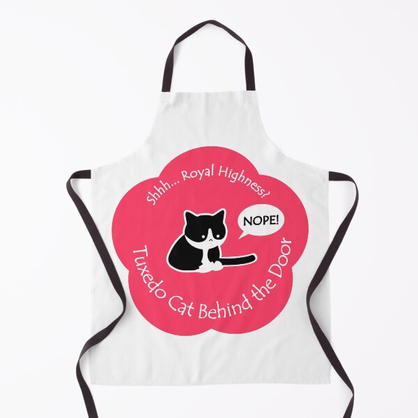 Item preview, Funny Tuxedo Cat Royal Highness Behind the Door Bright Red Base designed and sold by Na7nasColorShop.