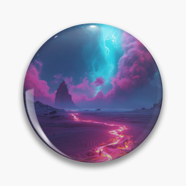 Item preview, Neon Sandstorm Alien Desert Fantasy Landscape designed and sold by Luminous Wilds.