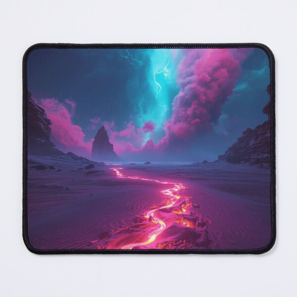 Item preview, Neon Sandstorm Alien Desert Fantasy Landscape designed and sold by Luminous Wilds.