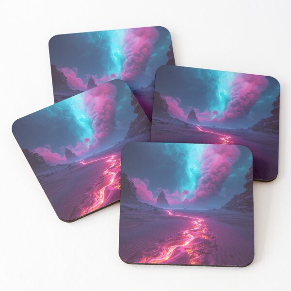 Item preview, Neon Sandstorm Alien Desert Fantasy Landscape designed and sold by Luminous Wilds.