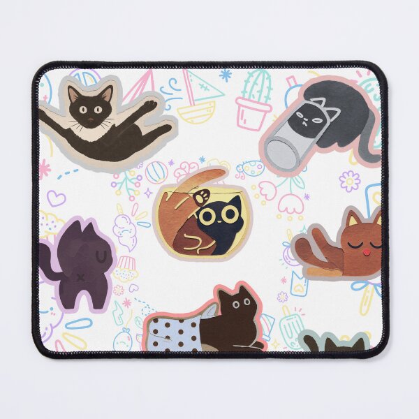 Item preview, Cute Black Cat Pattern designed and sold by Playful Strokes pom@pom.