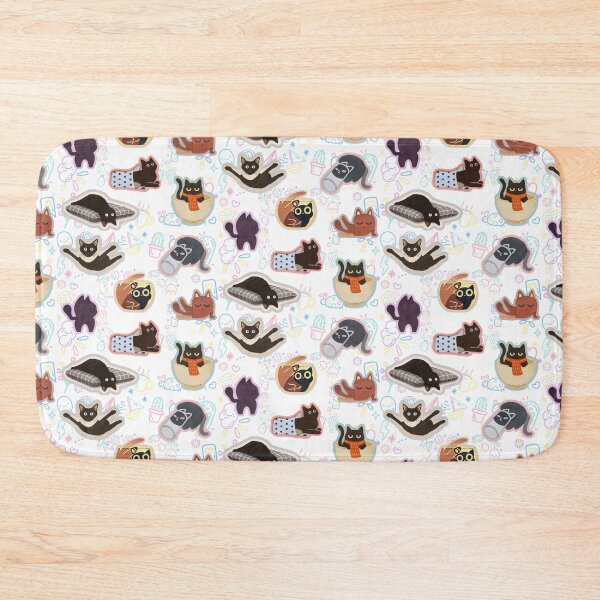 Item preview, Cute Black Cat Pattern designed and sold by Playful Strokes pom@pom.
