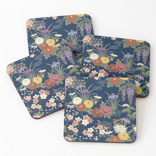 Item preview, Sakura Cherry Blossoms & Chrysanthemums Seamless Botanical Design designed and sold by FashioonTrends.
