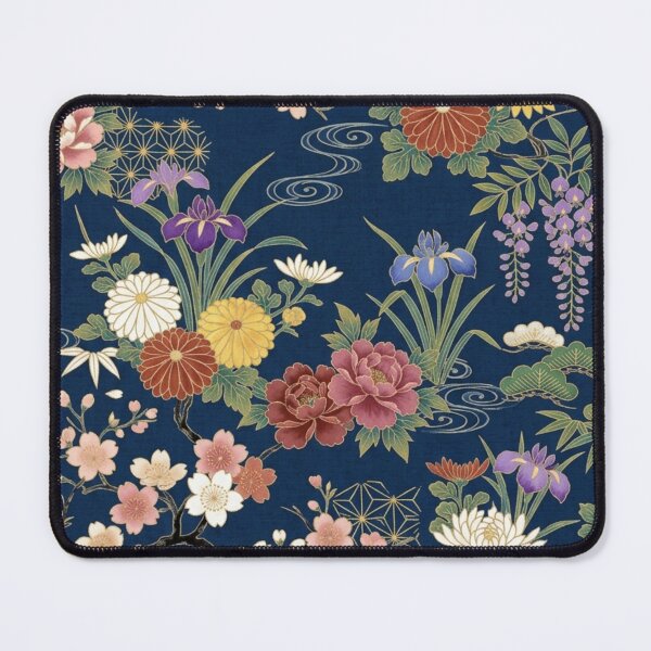 Item preview, Sakura Cherry Blossoms & Chrysanthemums Seamless Botanical Design designed and sold by FashioonTrends.