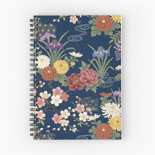 Item preview, Sakura Cherry Blossoms & Chrysanthemums Seamless Botanical Design designed and sold by FashioonTrends.