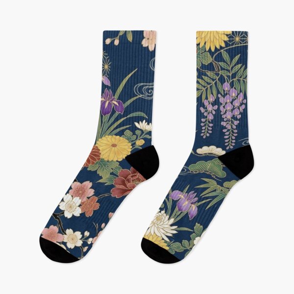 Item preview, Sakura Cherry Blossoms & Chrysanthemums Seamless Botanical Design designed and sold by FashioonTrends.