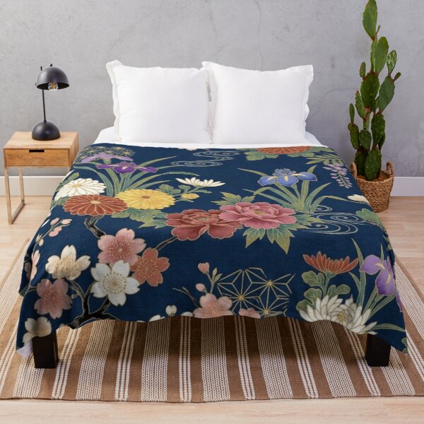 Item preview, Sakura Cherry Blossoms & Chrysanthemums Seamless Botanical Design designed and sold by FashioonTrends.