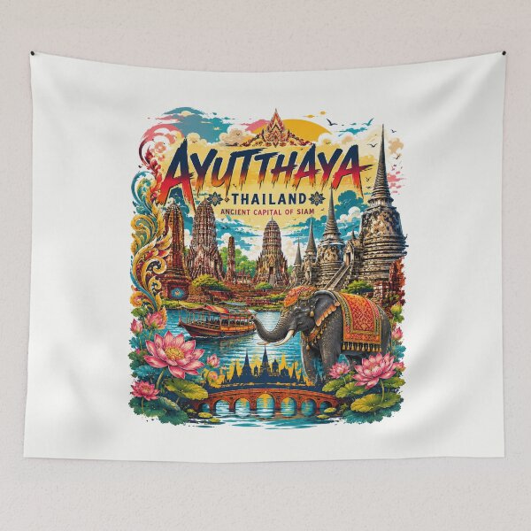 Item preview, Travel memories Colorful Ayutthaya Thailand ancient capital of siam , brafdesign  designed and sold by Brafdesign.