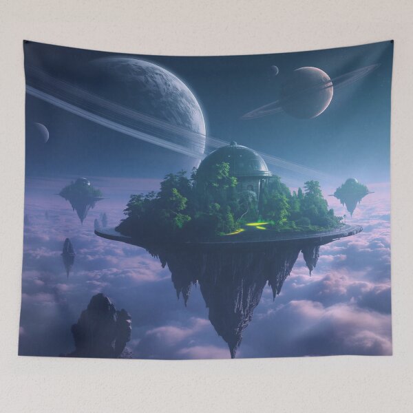 Item preview, Floating Forest Observatory Alien Sky Landscape designed and sold by Luminous Wilds.