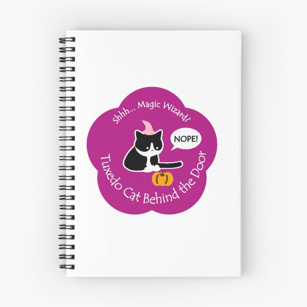 Item preview, Chubby Tuxedo Cat Magic Wizard Behind the Door Purple Base designed and sold by Na7nasColorShop.