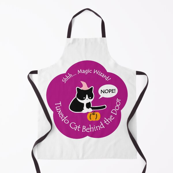 Item preview, Chubby Tuxedo Cat Magic Wizard Behind the Door Purple Base designed and sold by Na7nasColorShop.