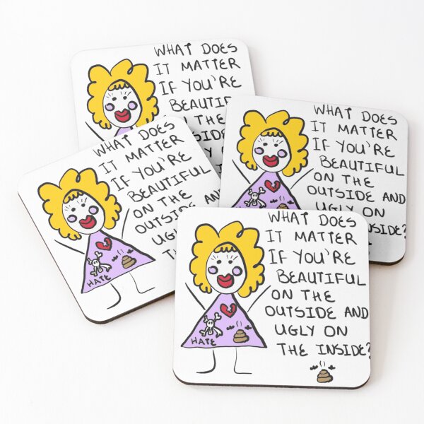 Item preview, Beautiful Inside Ugly Outside Cartoon designed and sold by QuirkiQuotes.