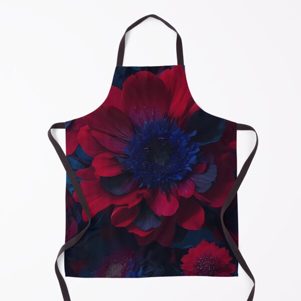 Item preview, Moody Botanical Bloom | Dark Red Navy Floral Art designed and sold by Shirdon2.