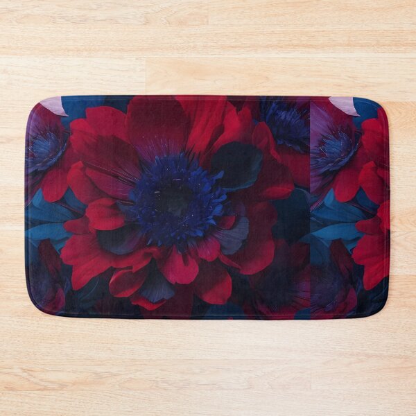 Item preview, Moody Botanical Bloom | Dark Red Navy Floral Art designed and sold by Shirdon2.