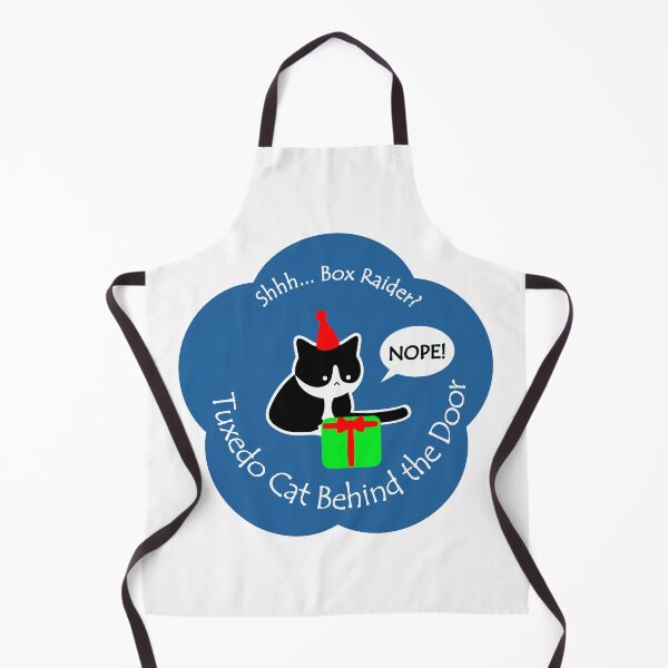 Item preview, Funny Tuxedo Cat Box Raider Behind the Door Dark Blue Base designed and sold by Na7nasColorShop.