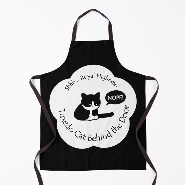 Item preview, Funny Tuxedo Cat Royal Highness Behind the Door White Base designed and sold by Na7nasColorShop.