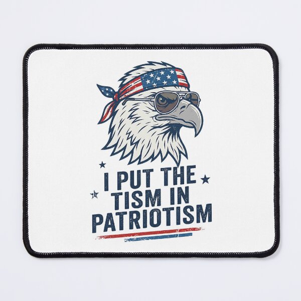 Item preview, I Put The Tism in Patriotism Eagle USA Flag 4th July designed and sold by Noctivyra.