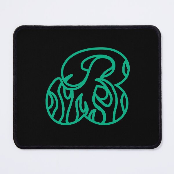 Item preview, Groovy Retro Teal Fiery Letter B Monogram designed and sold by CDPrintsDesigns.