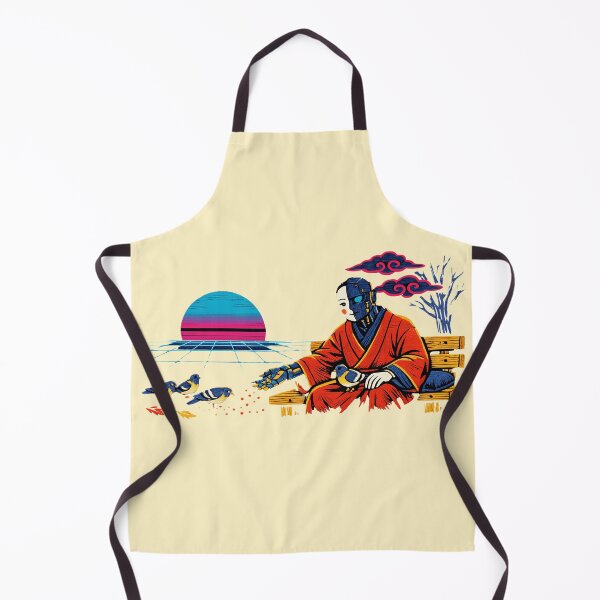 Item preview, Neon Retro Synthwave Ukiyo‑E Cyborg in the Park designed and sold by KungPowUnicorn.