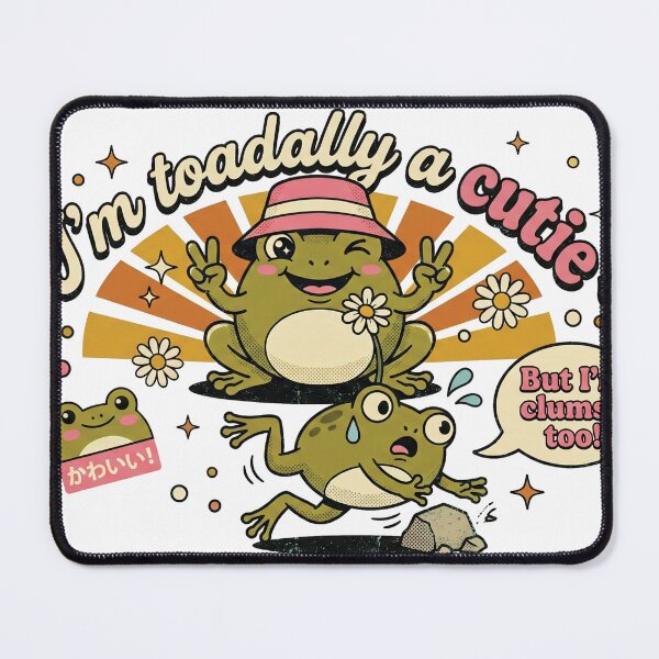 Item preview, Toadally Cute But Clumsy Retro Kawaii Frog Cottagecore designed and sold by AdyKurniawan.