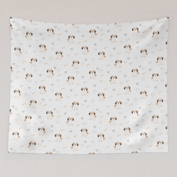Item preview, Minimalist Flat Design Shih Tzu Dog White Pattern designed and sold by svitlaarty.