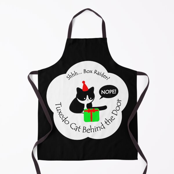 Item preview, Funny Tuxedo Cat Box Raider Behind the Door White Base designed and sold by Na7nasColorShop.