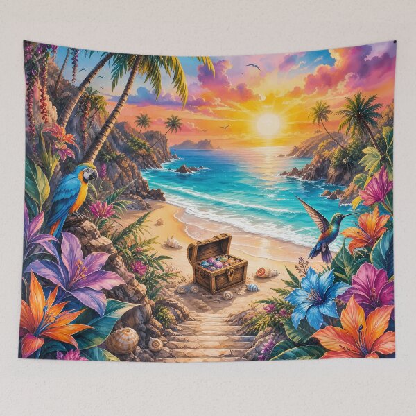 Item preview, Watercolor Tropical Pathway and Macaw Art designed and sold by LuisWorks.