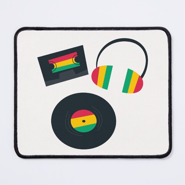 Item preview, Reggae Vinyl Record Cassette Tape Headphones Rasta Red Gold Green Music Graphic T-Shirt designed and sold by DERA RAY.