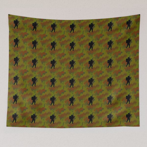 Item preview, Pattern - Woodland Camo Squiggle with Soldier designed and sold by ZepoPublishing.