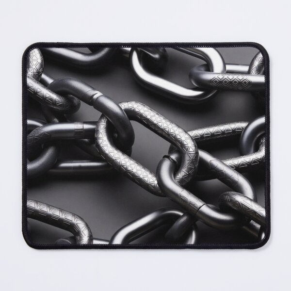 Item preview, hick Interlocking Silver Metal Chains Close-Up designed and sold by IntelliMindDesigns.