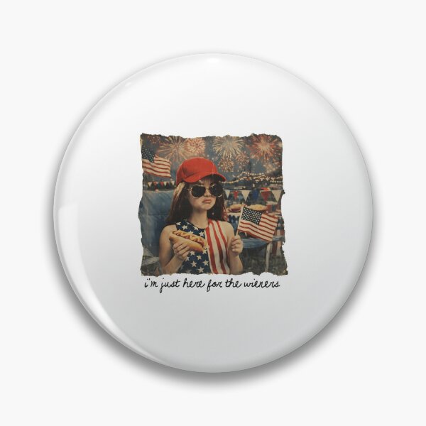 Item preview, Just Here for The Wieners Funny 4th of July Girl Face Meme designed and sold by cass-vale-lab.