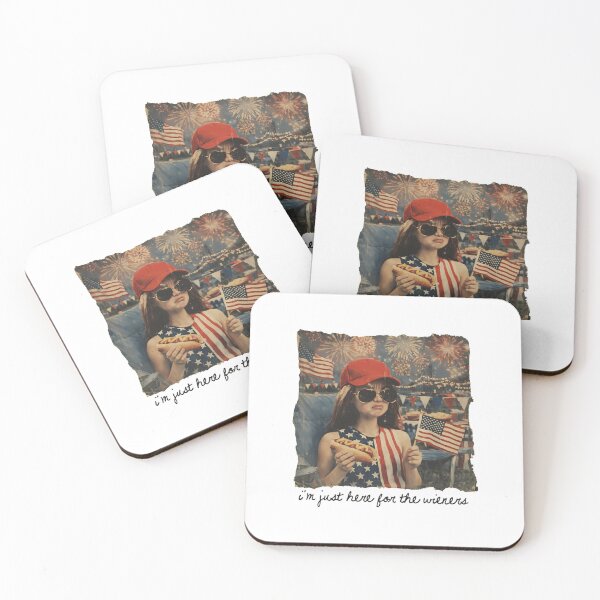 Item preview, Just Here for The Wieners Funny 4th of July Girl Face Meme designed and sold by cass-vale-lab.