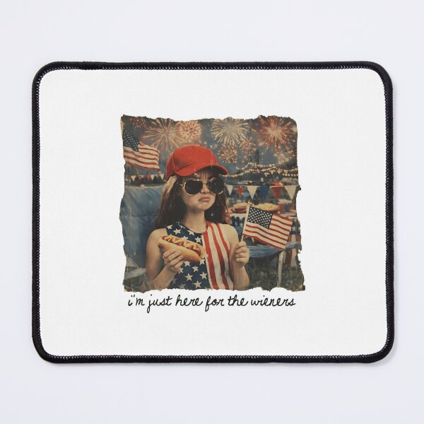 Item preview, Just Here for The Wieners Funny 4th of July Girl Face Meme designed and sold by cass-vale-lab.
