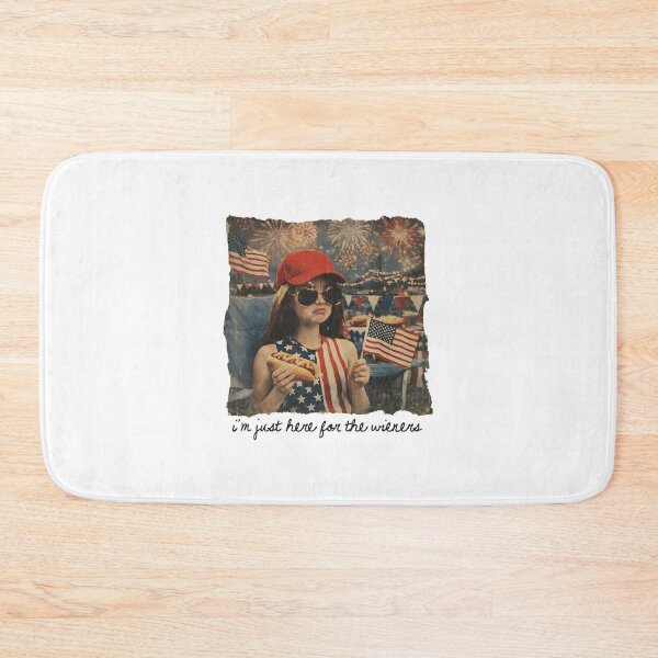 Item preview, Just Here for The Wieners Funny 4th of July Girl Face Meme designed and sold by cass-vale-lab.