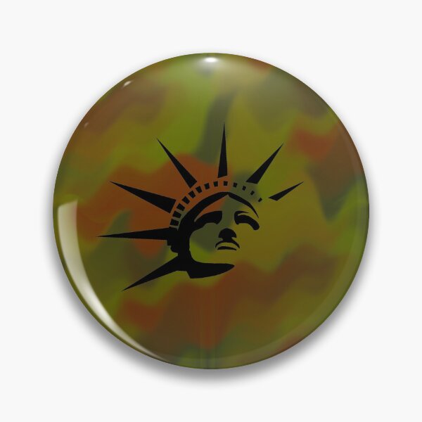 Item preview, Pattern - Woodland Camo Squiggle with Statue of Liberty designed and sold by ZepoPublishing.