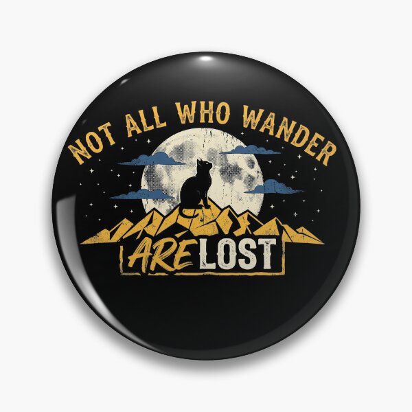Item preview, Not All Who Wander Are Lost Vintage Cat Moon Mountain designed and sold by AdyKurniawan.